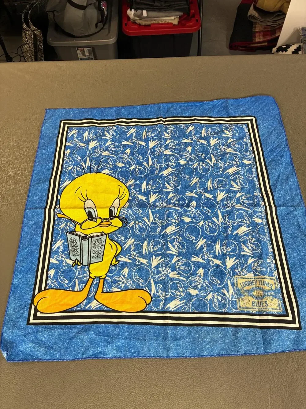 Vintage 1997 Tweety Bird Bandana | Looney Tunes Blues Handkerchief | 21 x 21